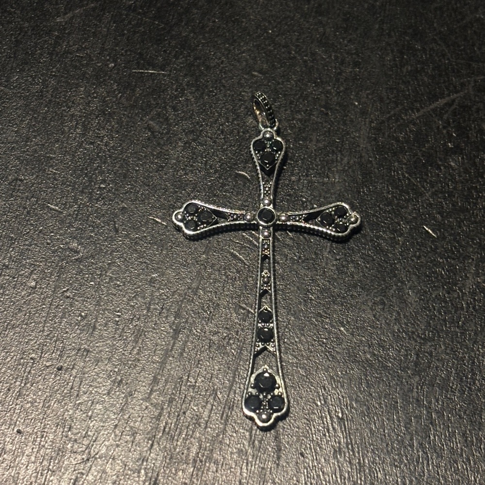 Thomas Sabo Sterling Silver Black Cross Necklace Pendant